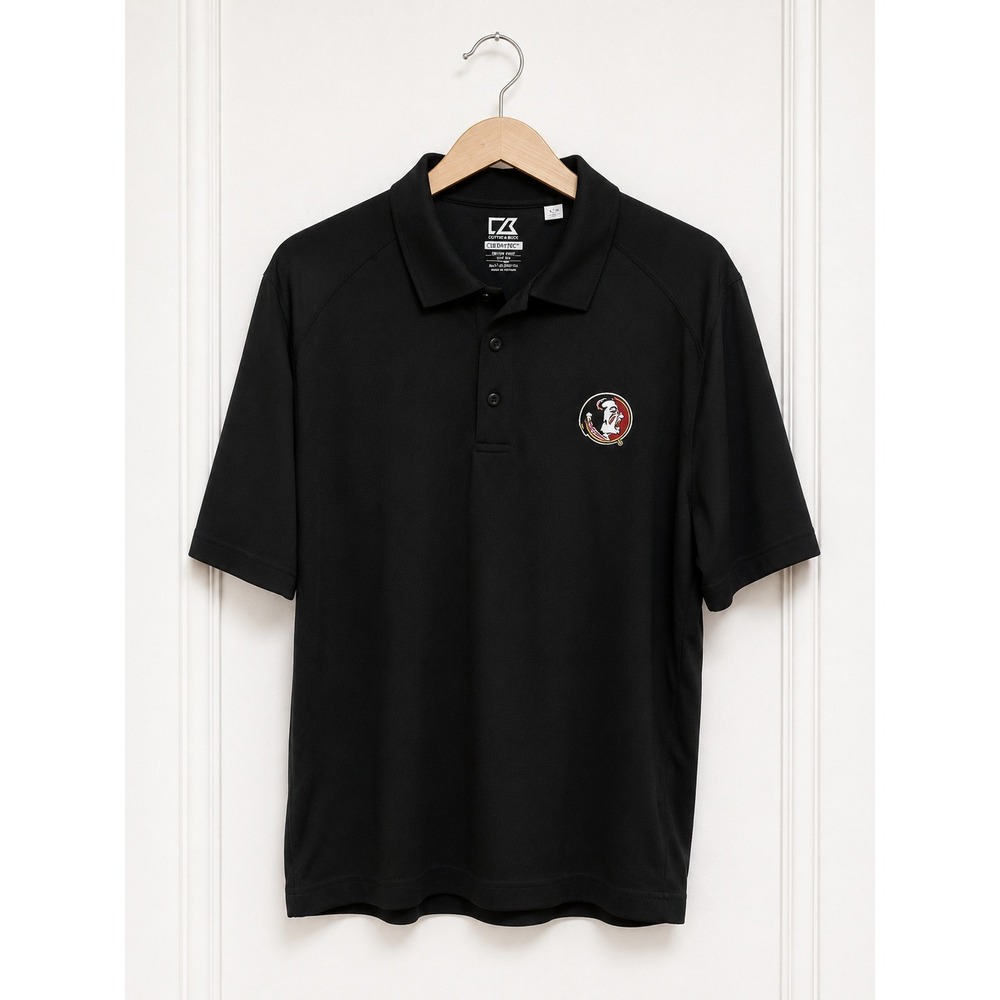 Cutter & Buck Florida State Black CB DryTec Polo Golf Shirt‎ XL FSU Seminoles